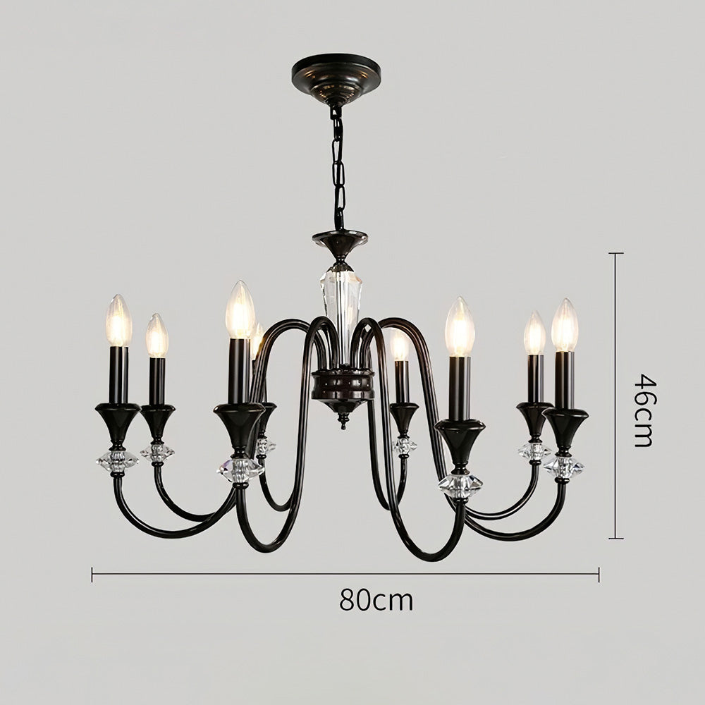 Living Room Black Chandelier with Adjustable Chain