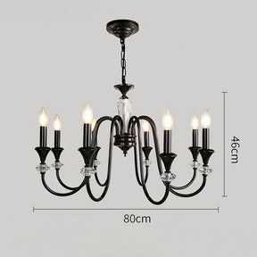 Living Room Black Chandelier with Adjustable Chain