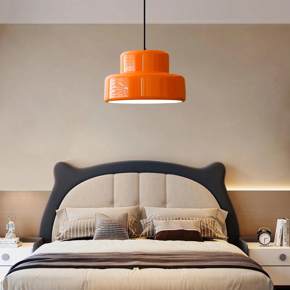 Bauhaus Vintage Orange Pendant Light For Dining Room