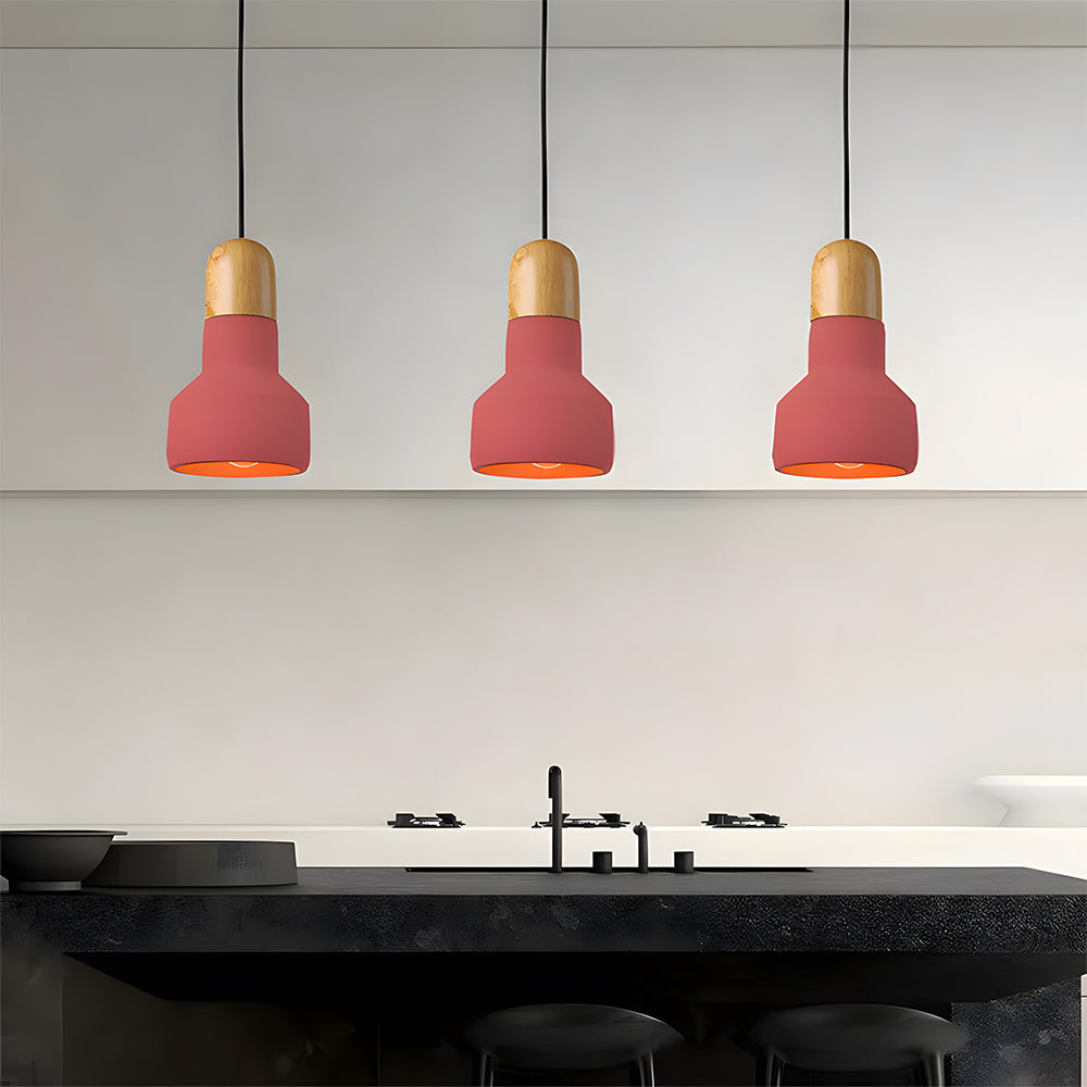 Minimalist Colorful Cement Pendant Lights For Living Room