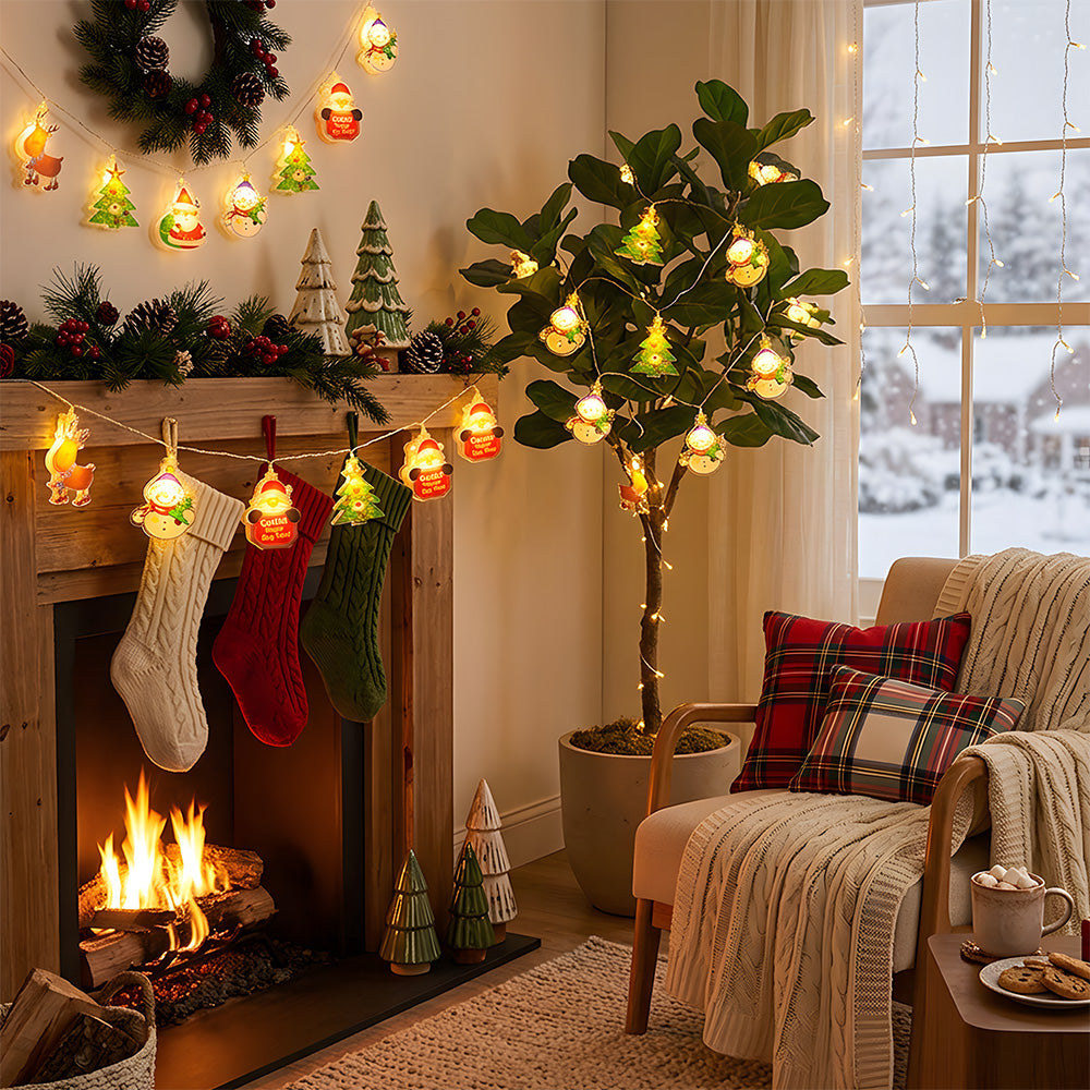 Indoor Decor Father Christmas Battery Powered String Lights