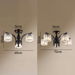 Art Deco Semi Flush Mount Black Ceiling Light