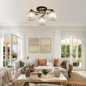 Luxury Crystal Semi Flush Ceiling Light