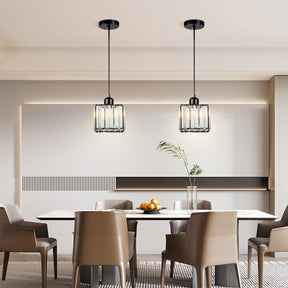 Modern Multi-Head Glass Kitchen Black Pendant Light