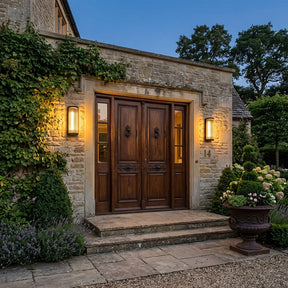 Atlas Fluted Glass Up and Down Outdoor Wall Light