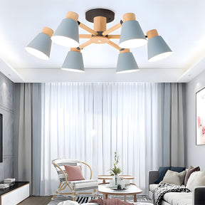 Wooden Close to Ceiling Lamps for Living Room