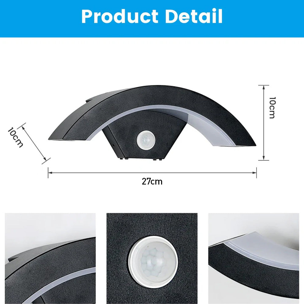 IP65 Modern PIR Outdoor Wall Light Waterproof Garden Wall Lamp