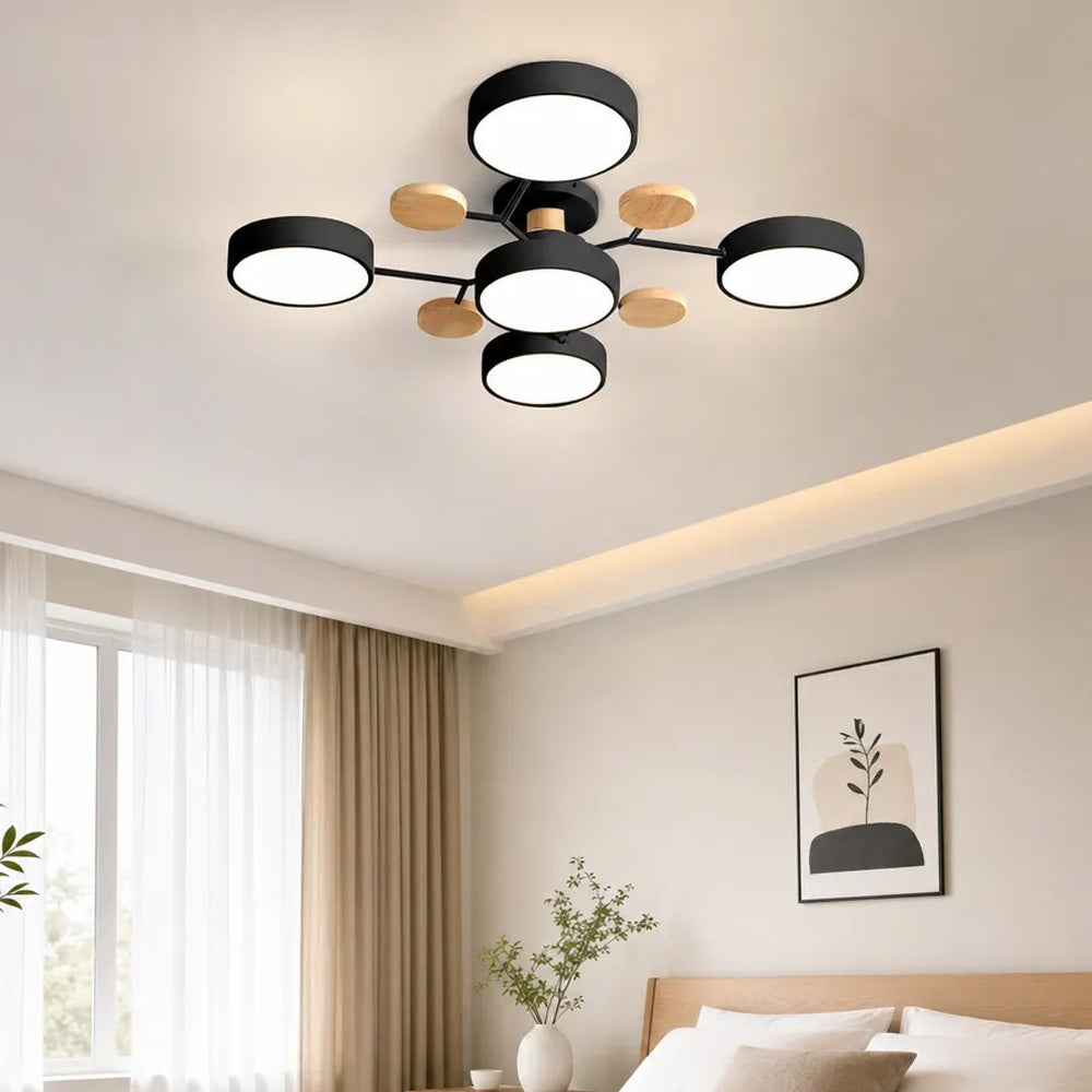 Aria Nordic Wood Flush Mount Ceiling Light