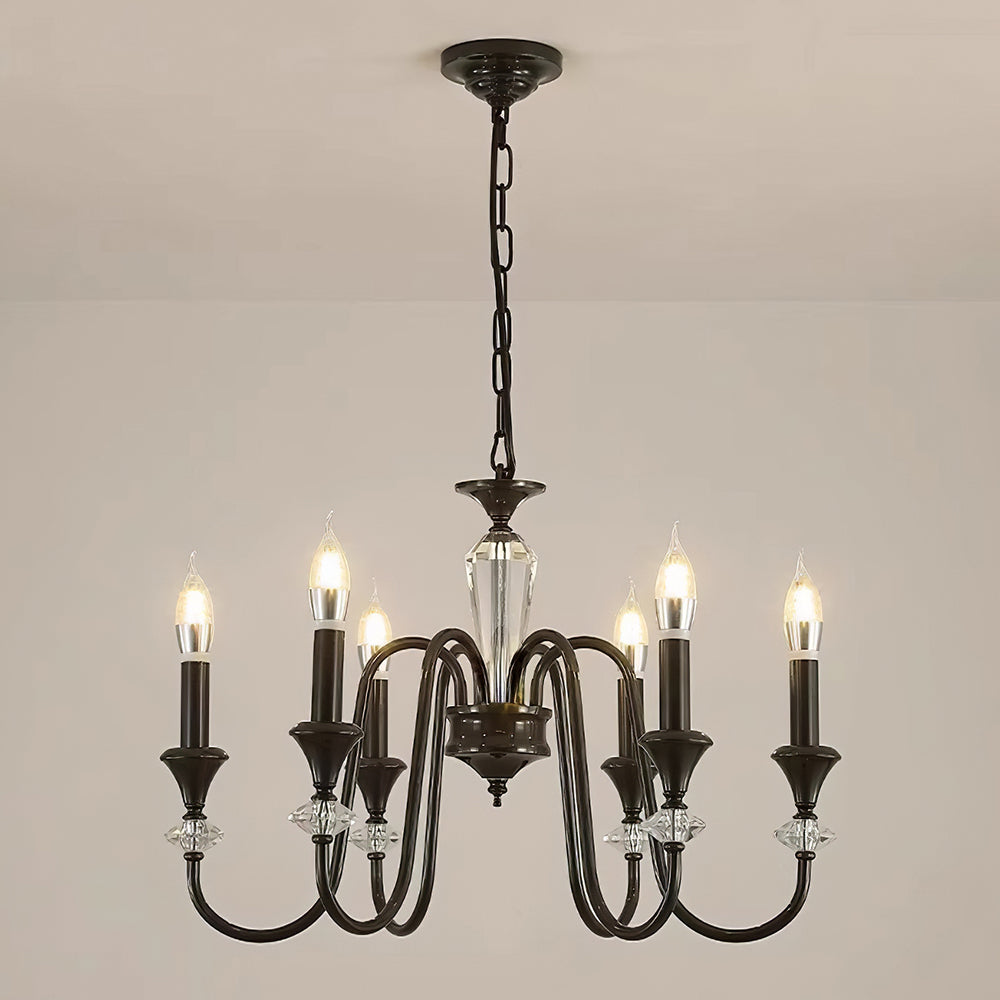 Living Room Black Chandelier with Adjustable Chain