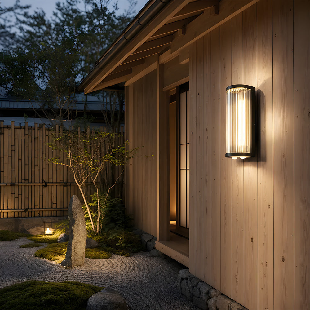 Modern Vertical Glass Stainless Steel Outdoor Wall Lights for Patio Garden