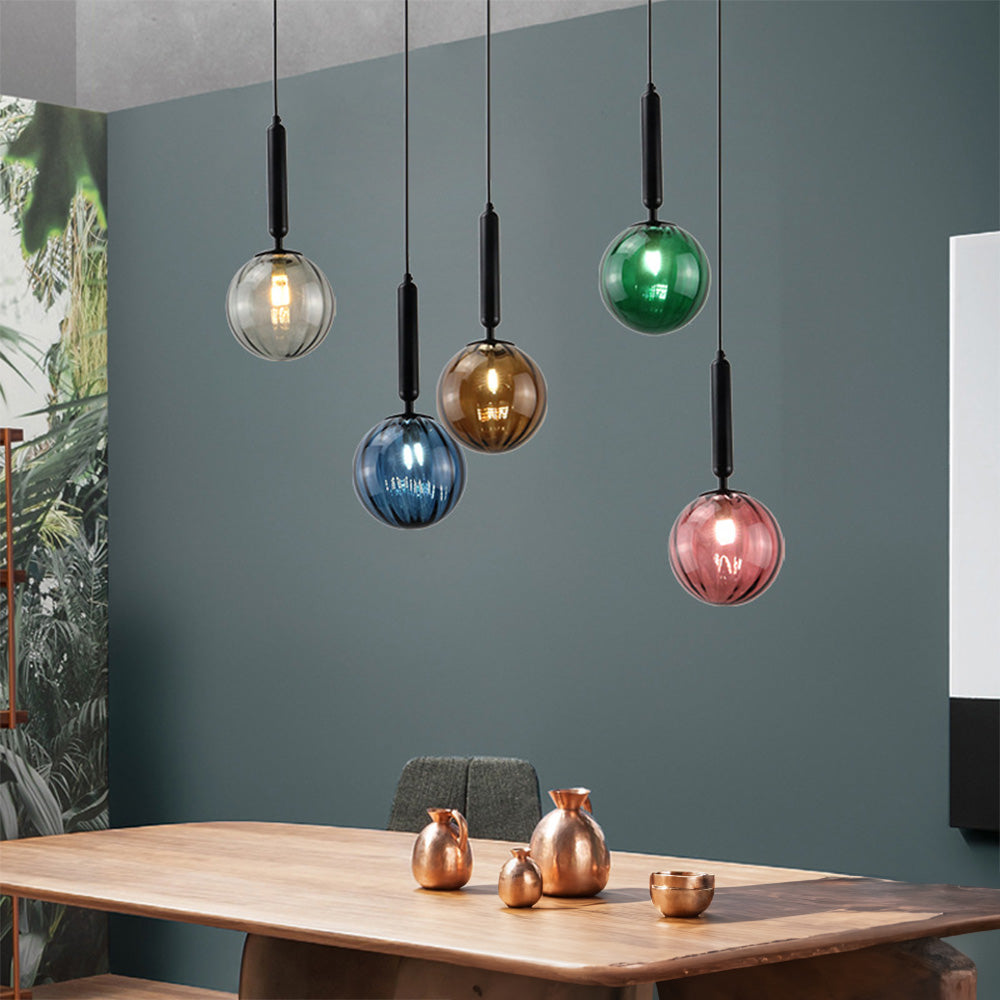 Colorful Glass Pendant Lights For Kitchen