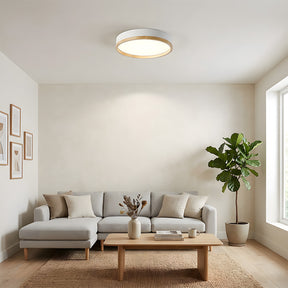 Contemporary Round Flush Mount Wooden Acrylic LED Ceiling Lights for Dining Room