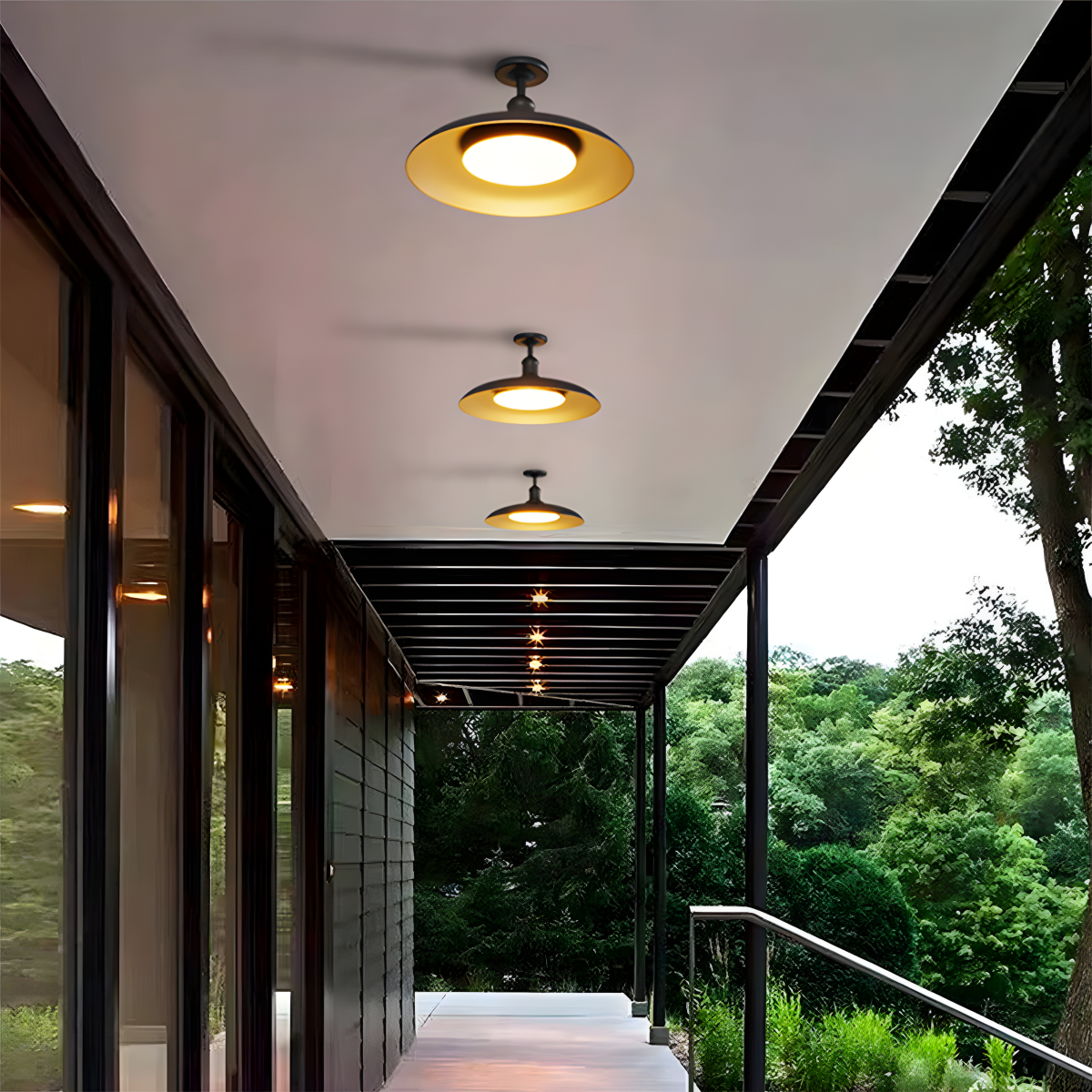 Black Modern Minimalist Living Room Semi Flush Ceiling Lights