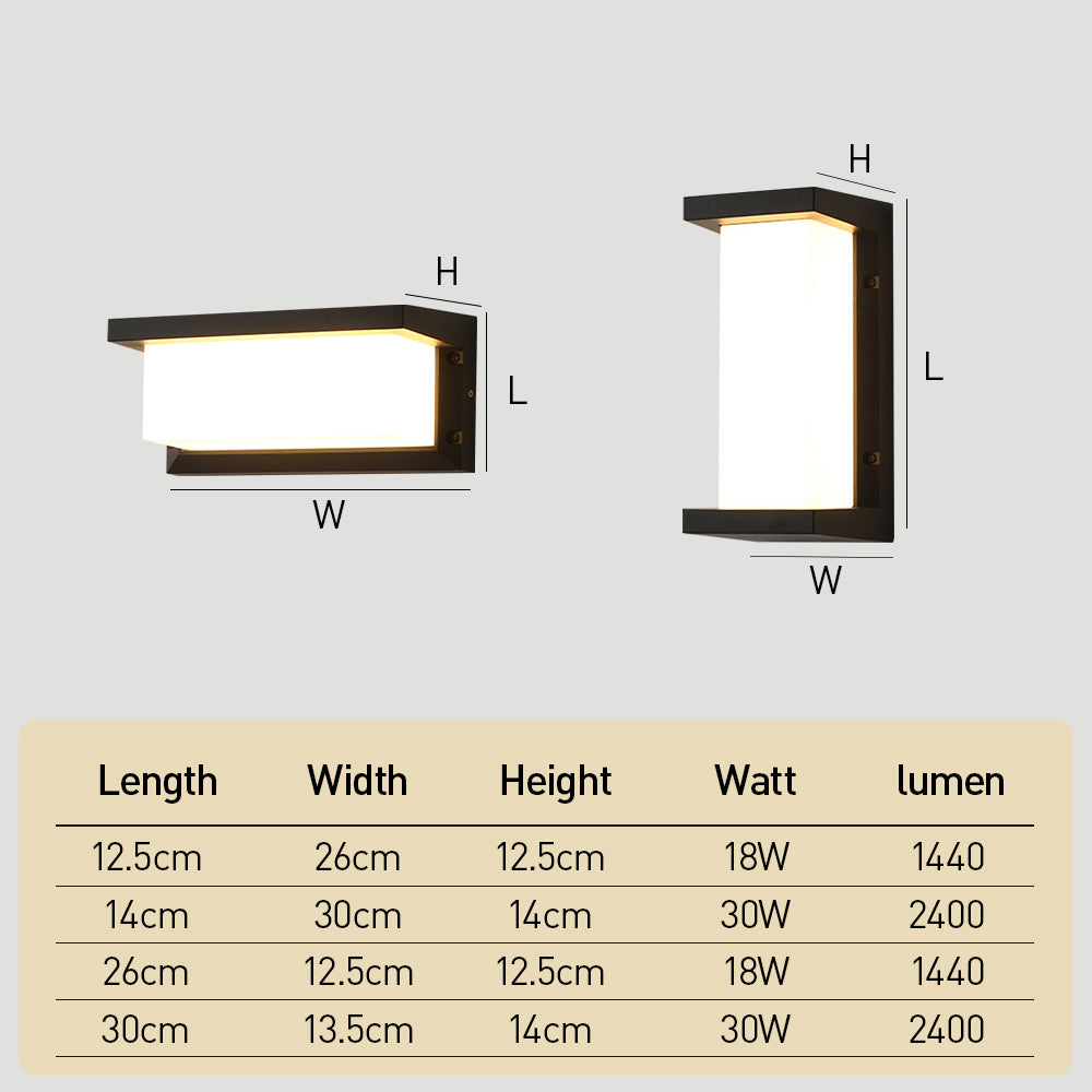 Simple Outdoor Waterproof Sensor LED Wall Light