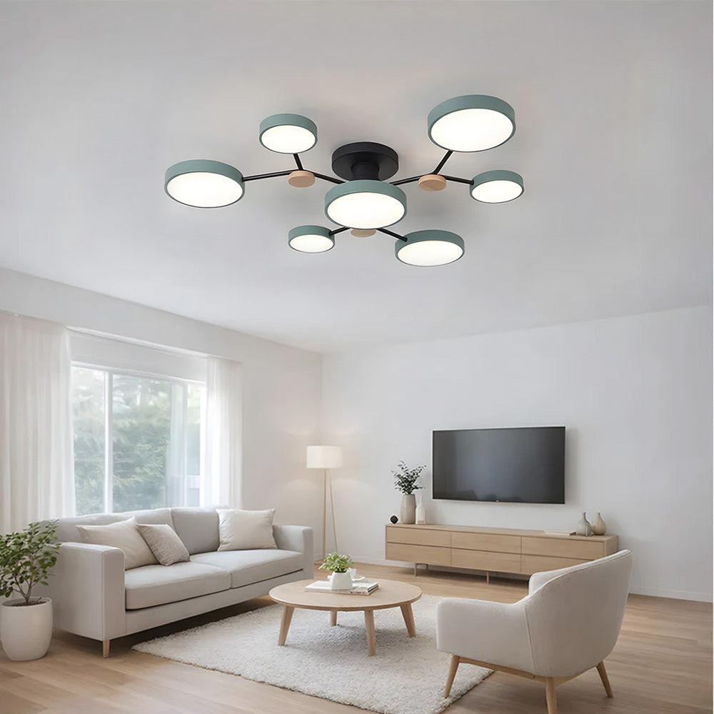 Modern Semi Flush LED Ceiling Lights for Bedroom Living Room