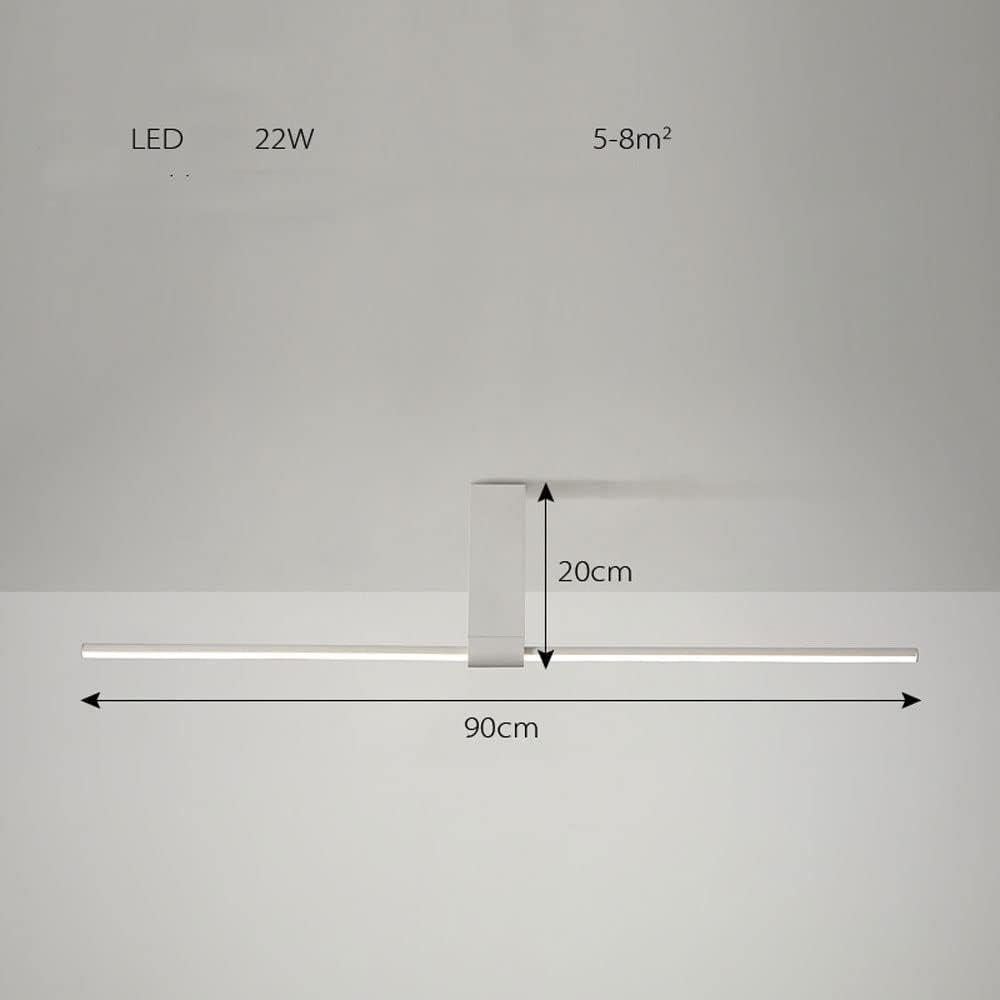 Modern Minimalist Aluminium LED Linear Semi Flush Mount Ceiling Light for Living Room Bedroom Hallway