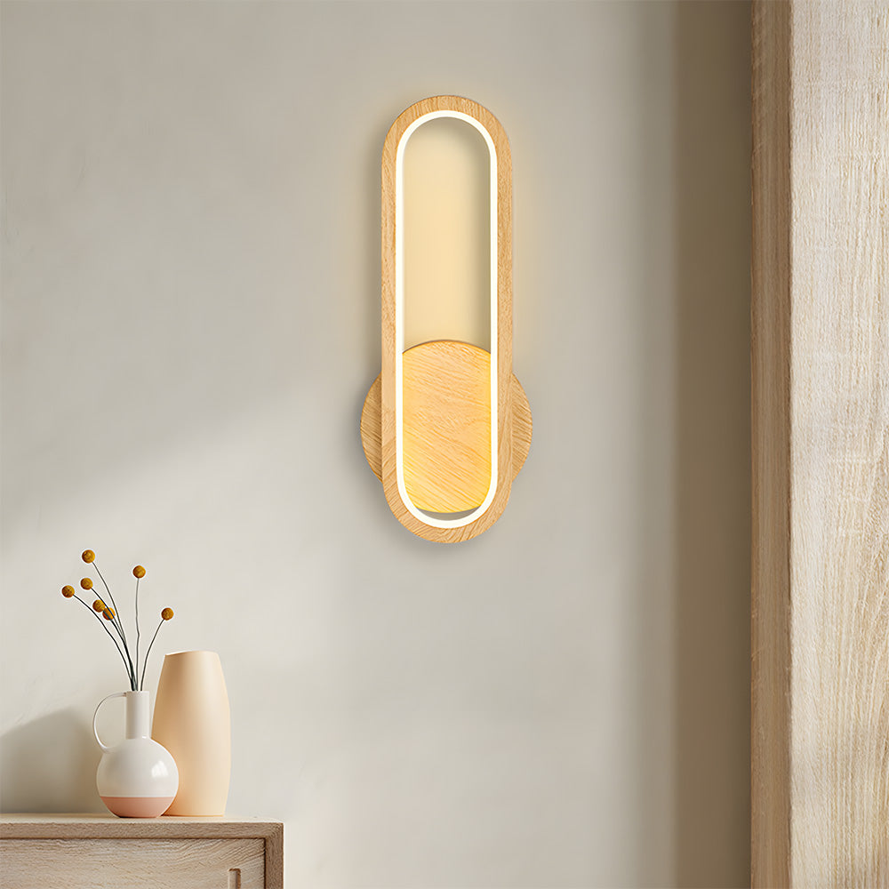 Retro Wood LED Wall Light For Living Room