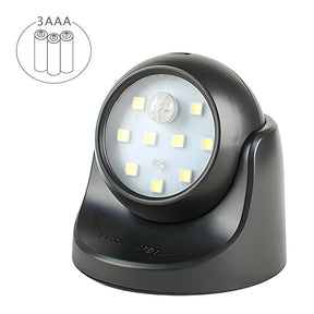 Battery Operated Motion Sensor IP44 LED Wall Light for Driveway, Garden, Pathway - 3 Modes