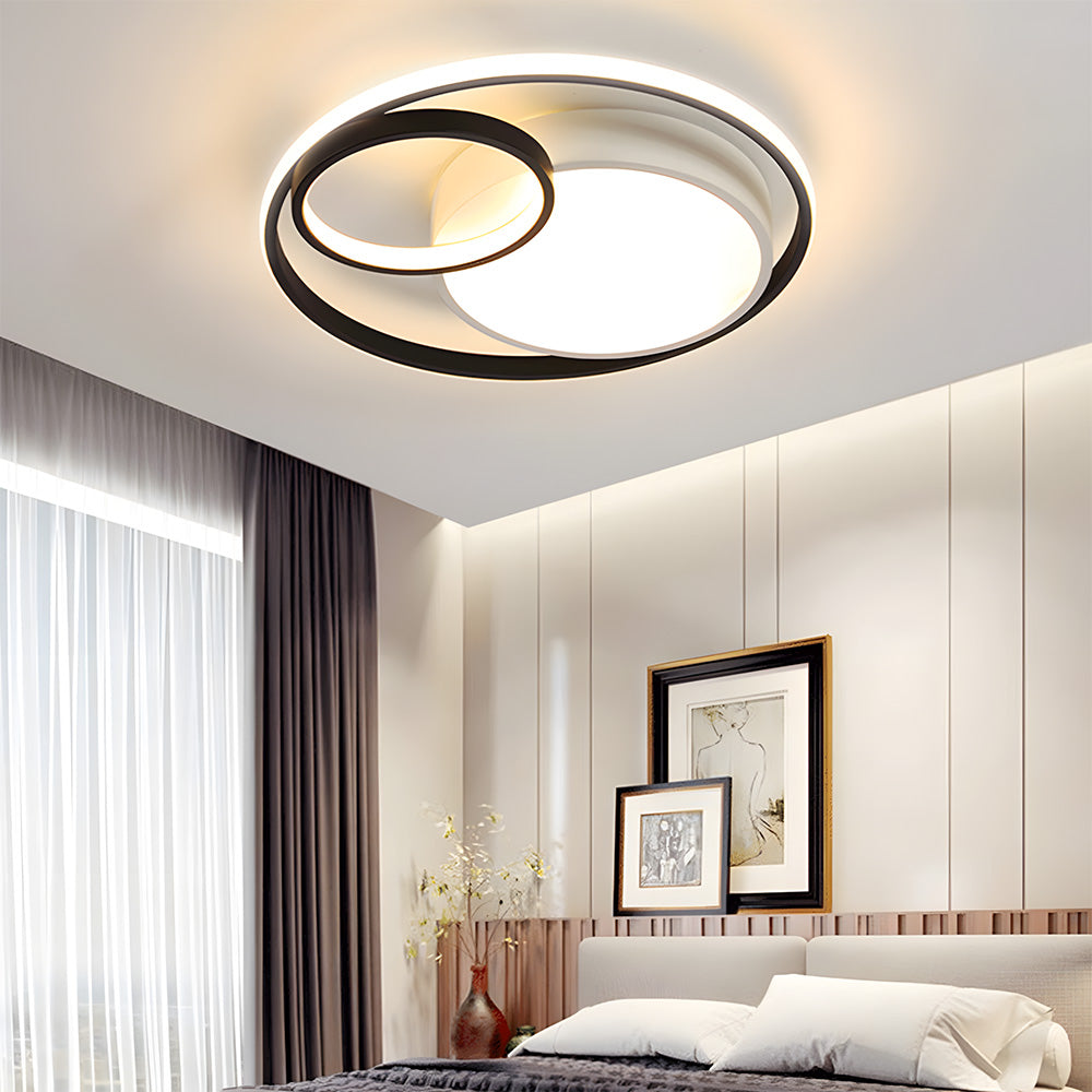 Modern Round LED Ceiling Lights Bedroom Art Decor