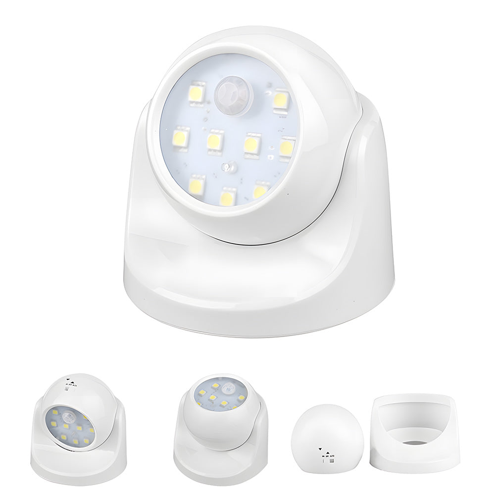 Battery Operated Motion Sensor IP44 LED Wall Light for Driveway, Garden, Pathway - 3 Modes
