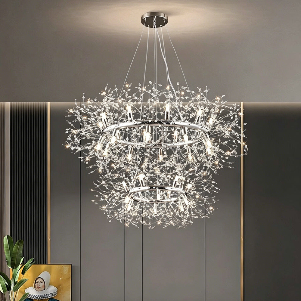 Modern Luxury Crystal Ring Chandelier for Living Room Dining Room
