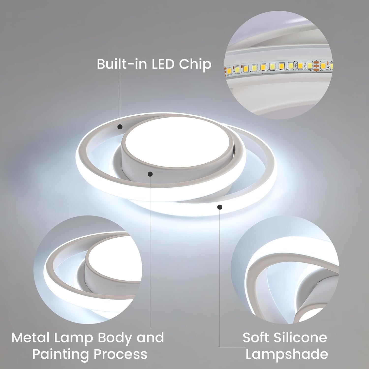 Nova Art Deco White LED Ceiling Lights