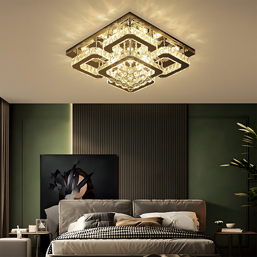 Nordic LED Crystal Square Ceiling Light