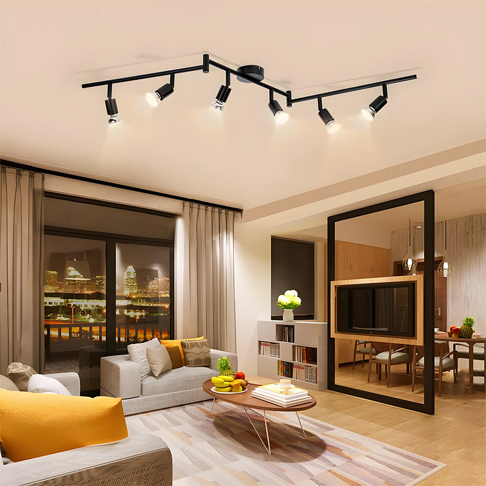 Modern Iron Multi-Head Track Ceiling Light  for Kitchen Bedroom