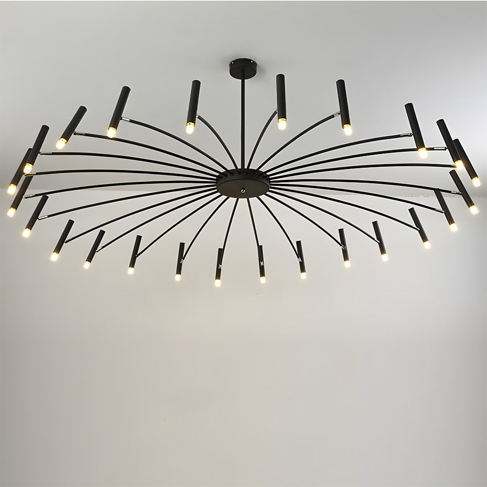 Modern Radial Multi-Light Iron Ceiling Light for Living Room