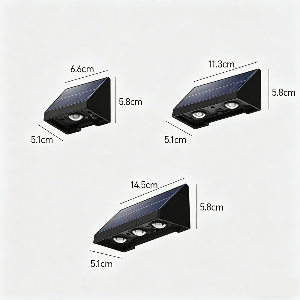 IP54 Waterproof Solar Outdoor Wall Lights for Garden and Fence, Dusk to Dawn