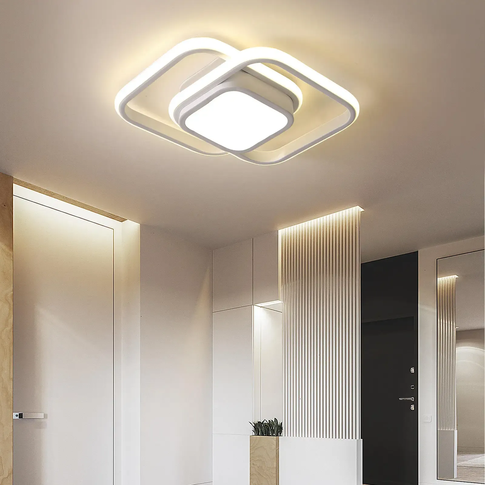 Nova Art Deco White LED Ceiling Lights