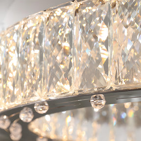 Modern Crystal Ring Stainless Steel LED Ceiling Light for Bedroom