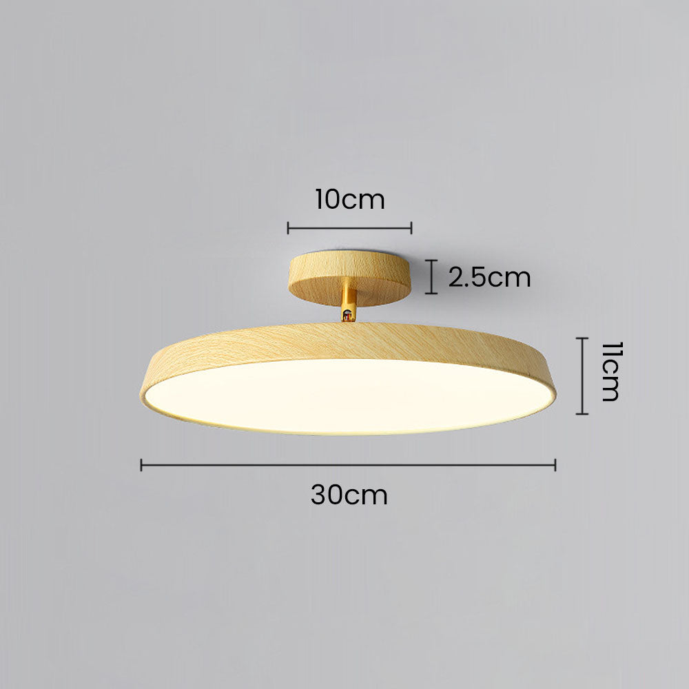 Minimalism White LED Semi-Flush Ceiling Light For Bedroom