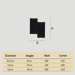 Modern Stepped Aluminium LED Outdoor Wall Lights for Entryway