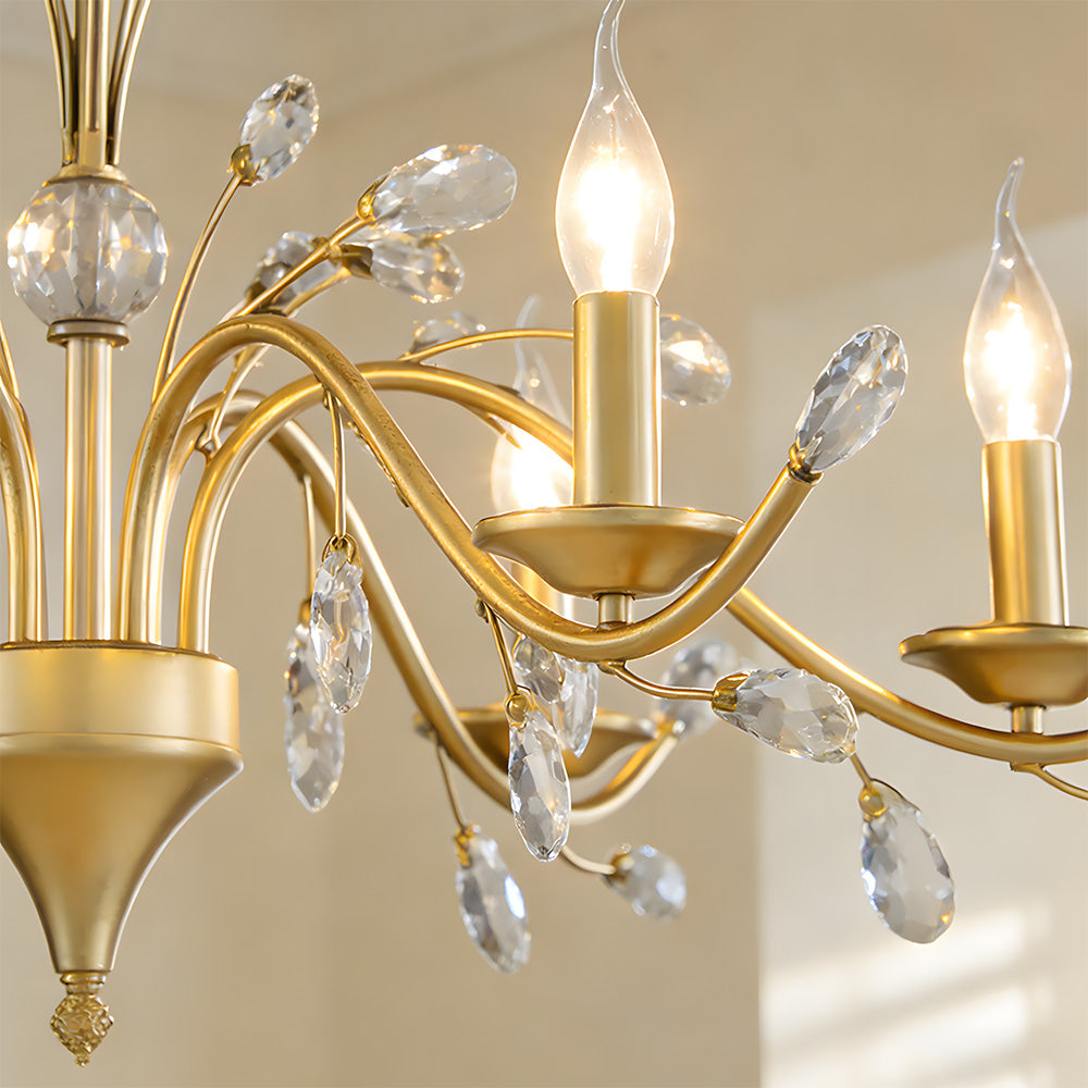 Modern Floral and Clear Glass Leaf Crystal Pendant Lights for Kitchen Island