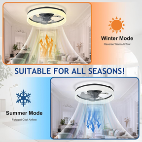 Modern LED Ceiling Fan with Light Remote Control Ceiling Fan for Living Room Dining Room