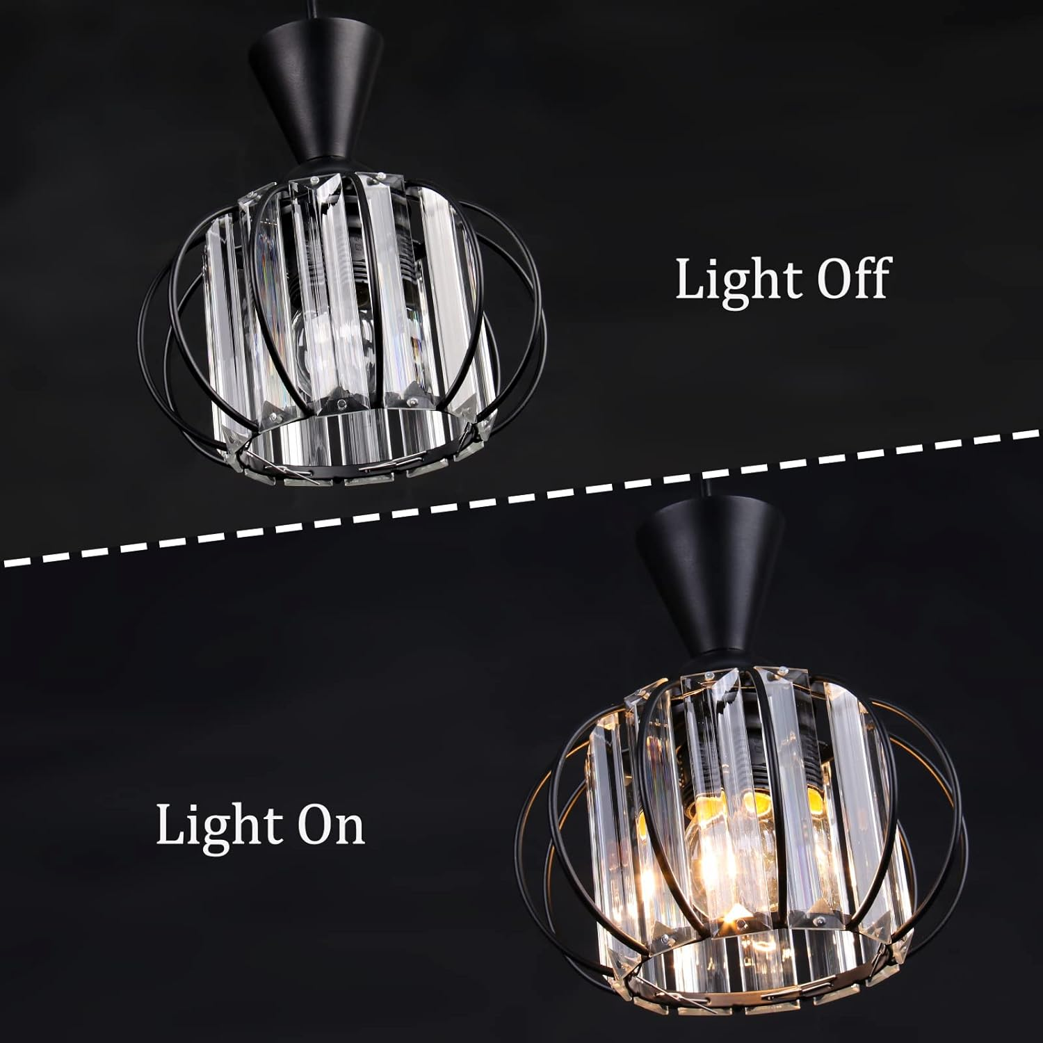 Crystal Pendant Light Shade Hanging Light for Hallway Kitchen