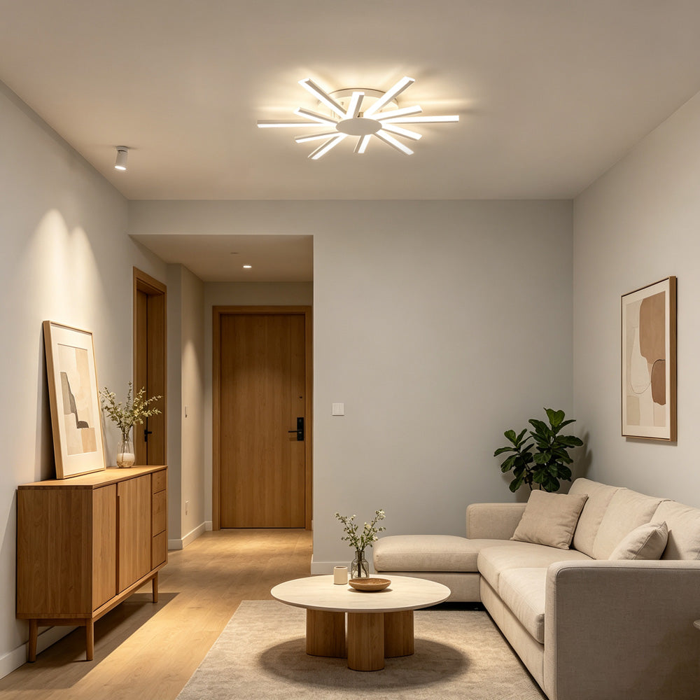Stylish Multi Arm Acrylic LED Ceiling Lights for Living Room
