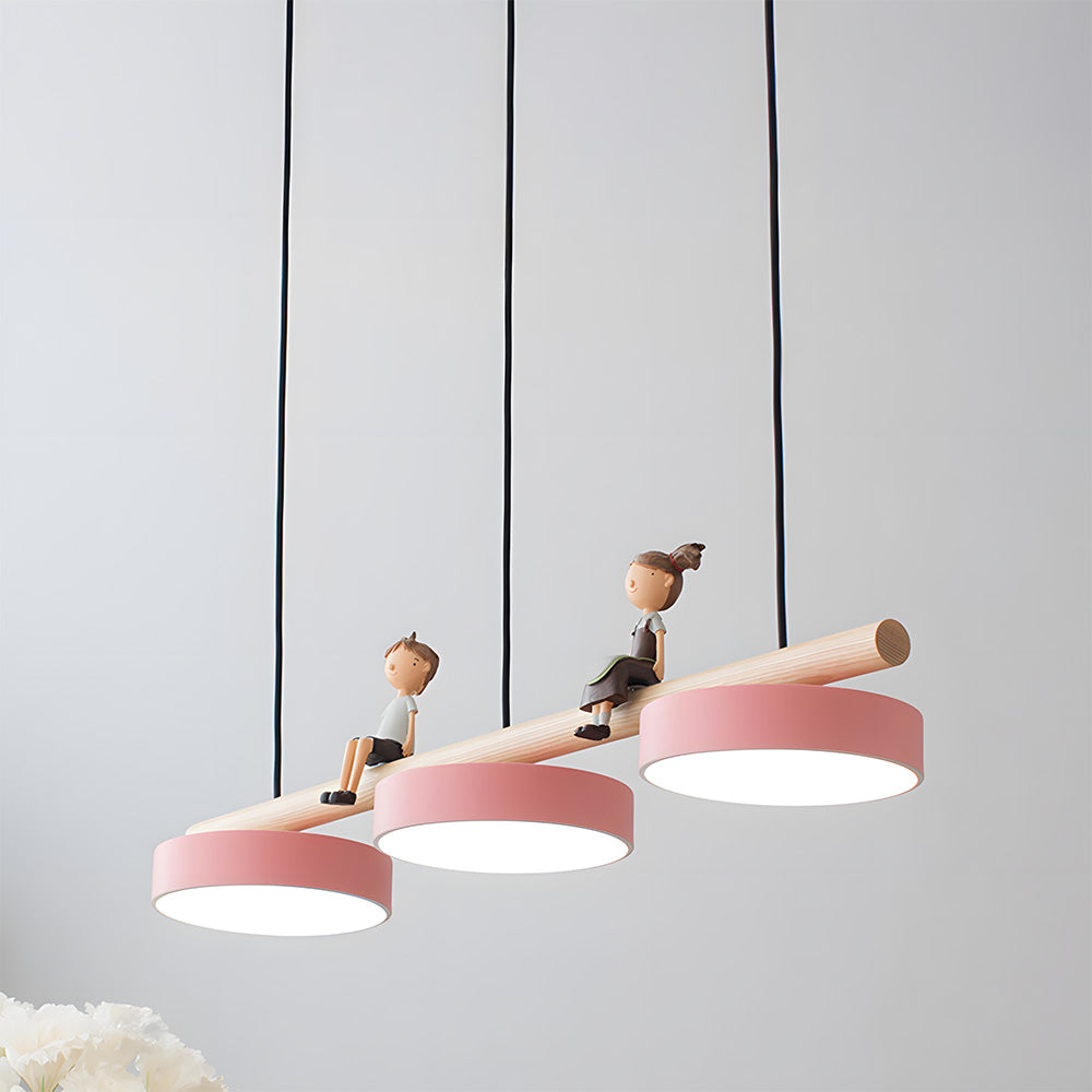 Modern Macaron LED Pendant Light With Cartoon Figures for Dining Area