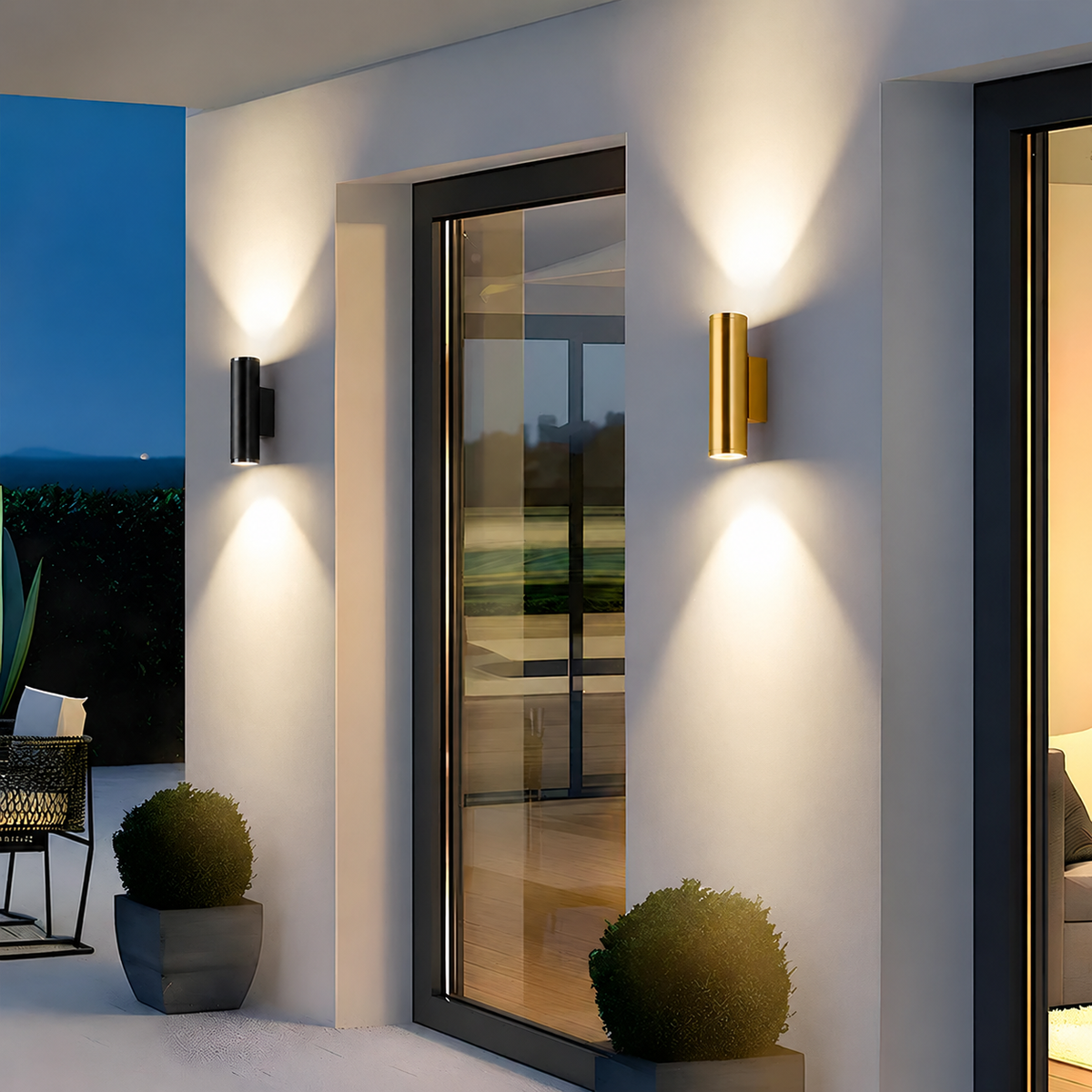 Outdoor Wall Light Waterproof Up and Down Wall Lamp for Patio Entryway