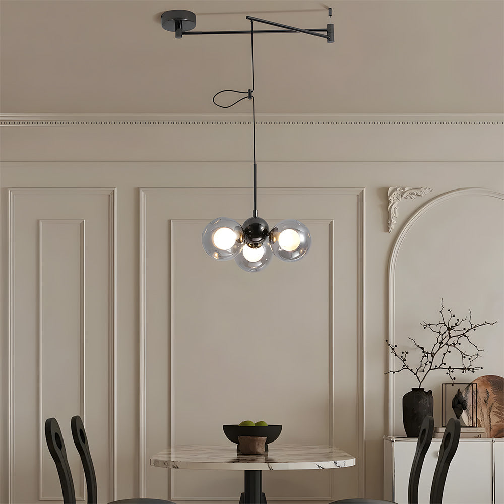 Nordic Minimalist Spherical Pendant Light, Adjustable Hanging Height