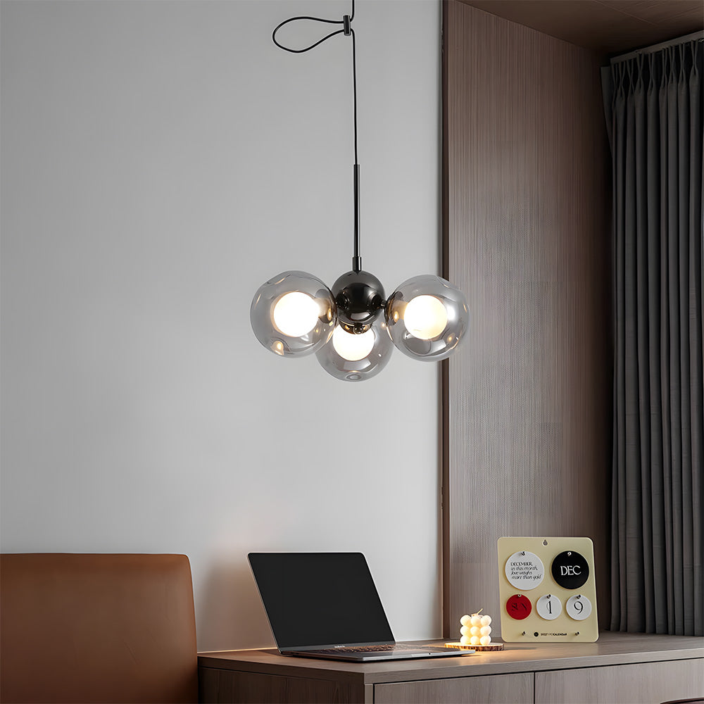 Nordic Minimalist Spherical Pendant Light, Adjustable Hanging Height