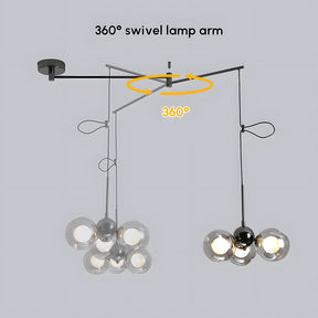 Nordic Minimalist Spherical Pendant Light, Adjustable Hanging Height