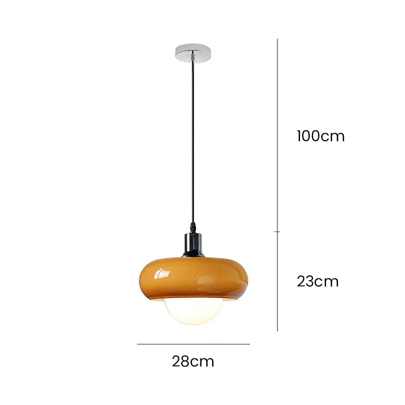 Bauhaus Dome Simple Coffee Glass Pendant Light