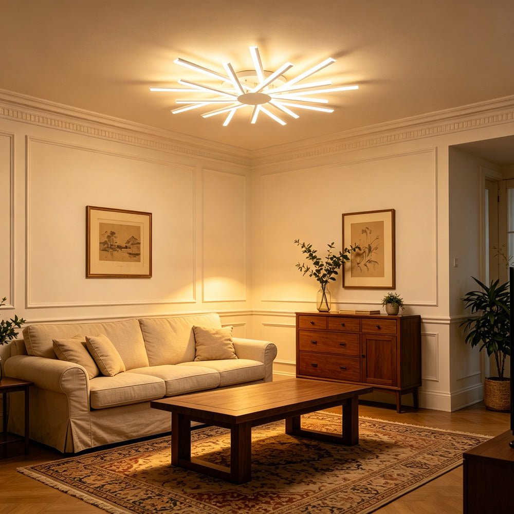 Stylish Multi Arm Acrylic LED Ceiling Lights for Living Room