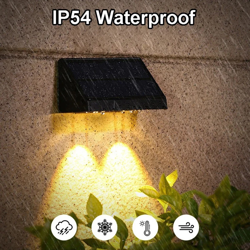 IP54 Waterproof Solar Outdoor Wall Lights for Garden and Fence, Dusk to Dawn