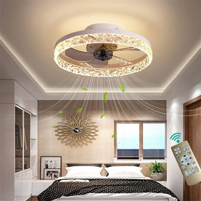 Modern Round Hardware Ceiling Fan With LED Light