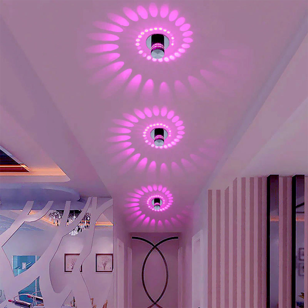 Stylish Indoor Spiral Aluminum RGB LED Wall Lights For Living Room