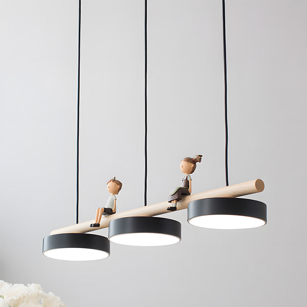 Modern Macaron LED Pendant Light With Cartoon Figures for Dining Area