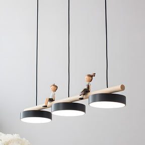 Modern Macaron LED Pendant Light With Cartoon Figures for Dining Area